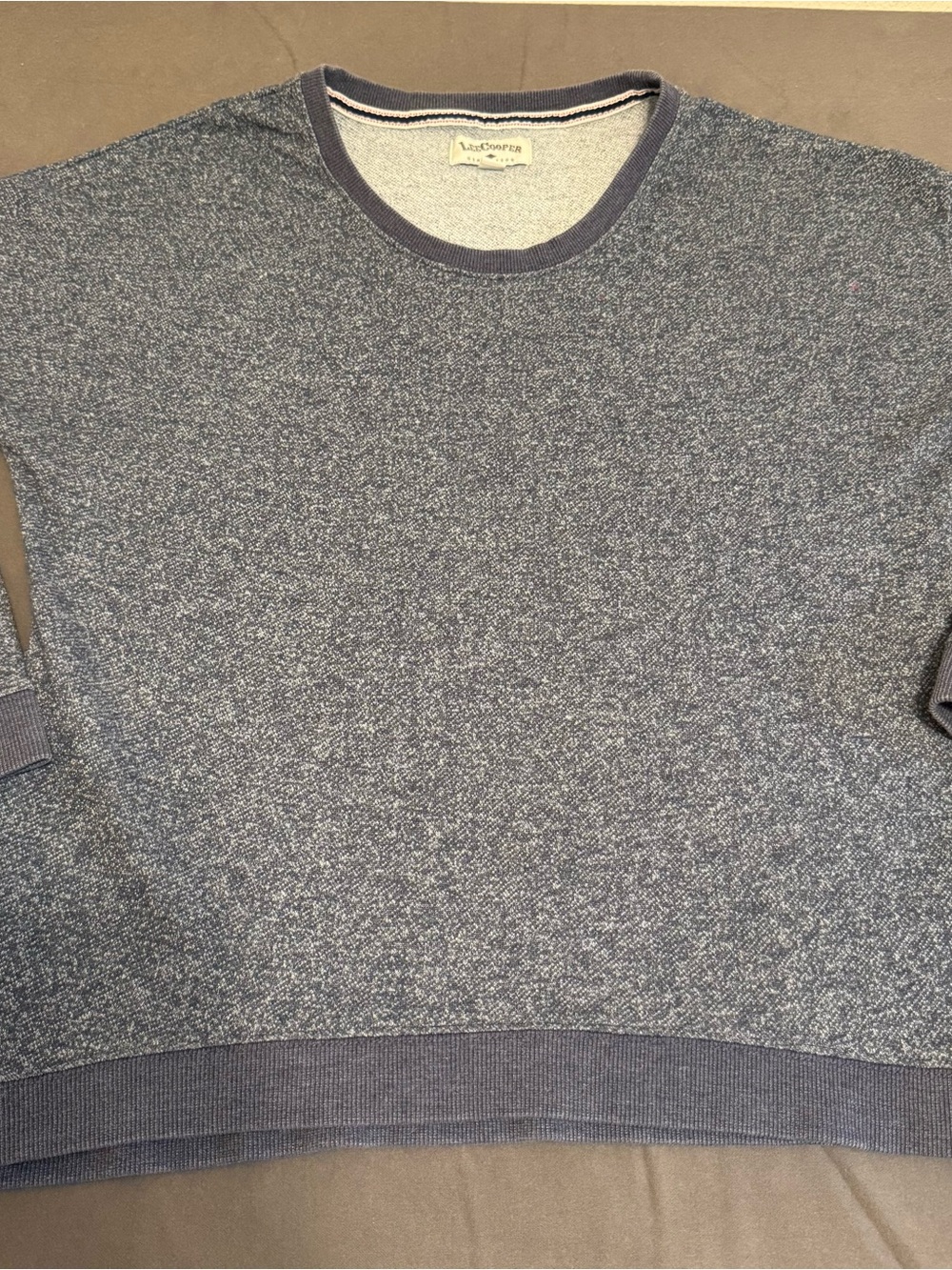 L.L. Bean Men's Heathered Navy Crewneck Sweater
